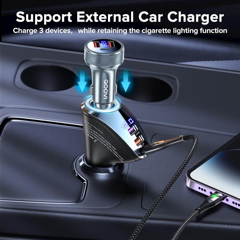 150W Car Charger Usb Type C Super Fast Charging PD 4.0 Quick Charge 3.0 Cigarette Lighter Socket