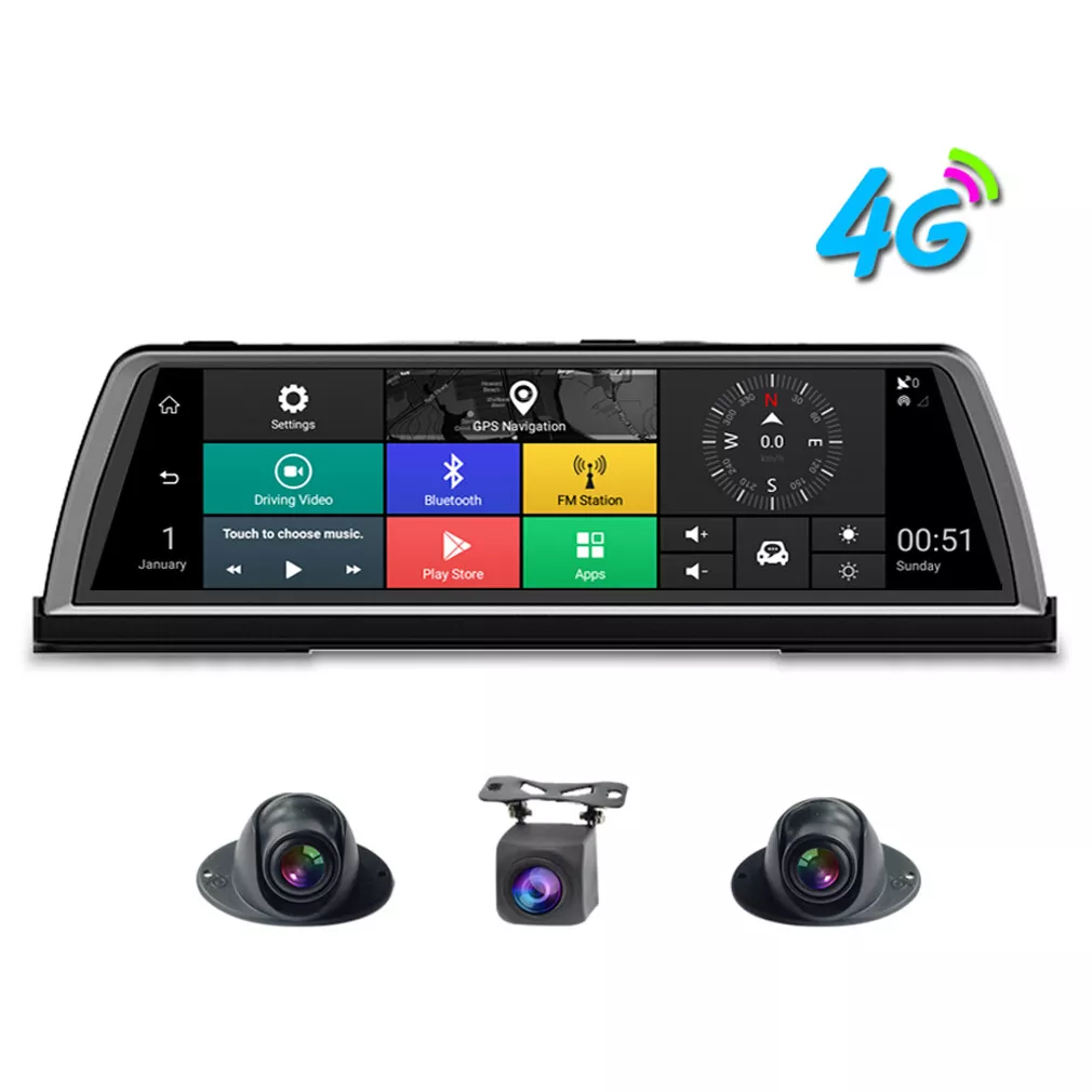 4G smart car driving recorder 4 cameras 360-degree panoramic dash camera car DVR