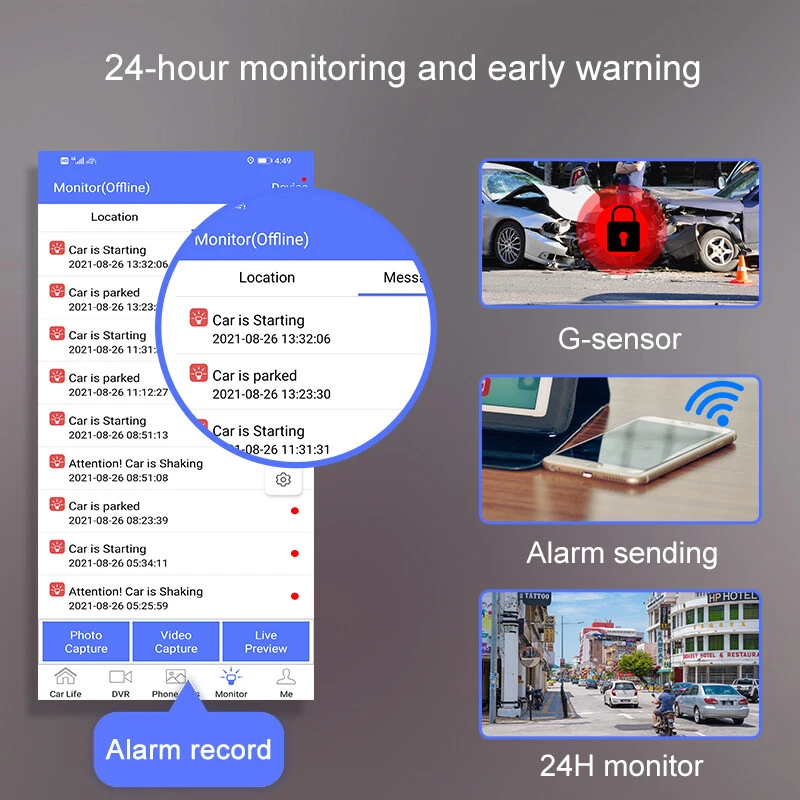 4G Mini Dash Cam HD 1080P Dual Dash Camera GPS WIFI Dash Cam Remote Monitoring
