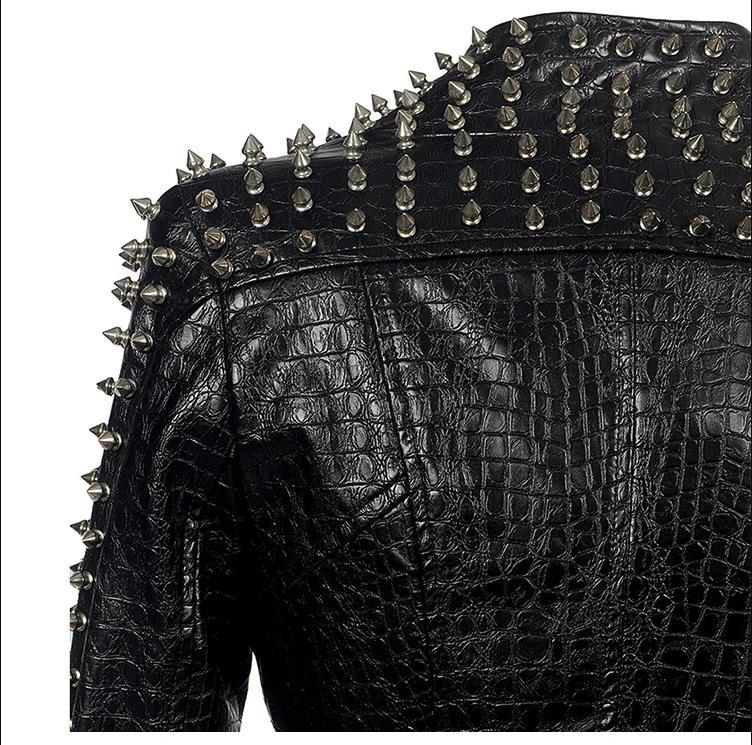 Steampunk Jackets: Rivet Detail Faux Leather Biker Jacket