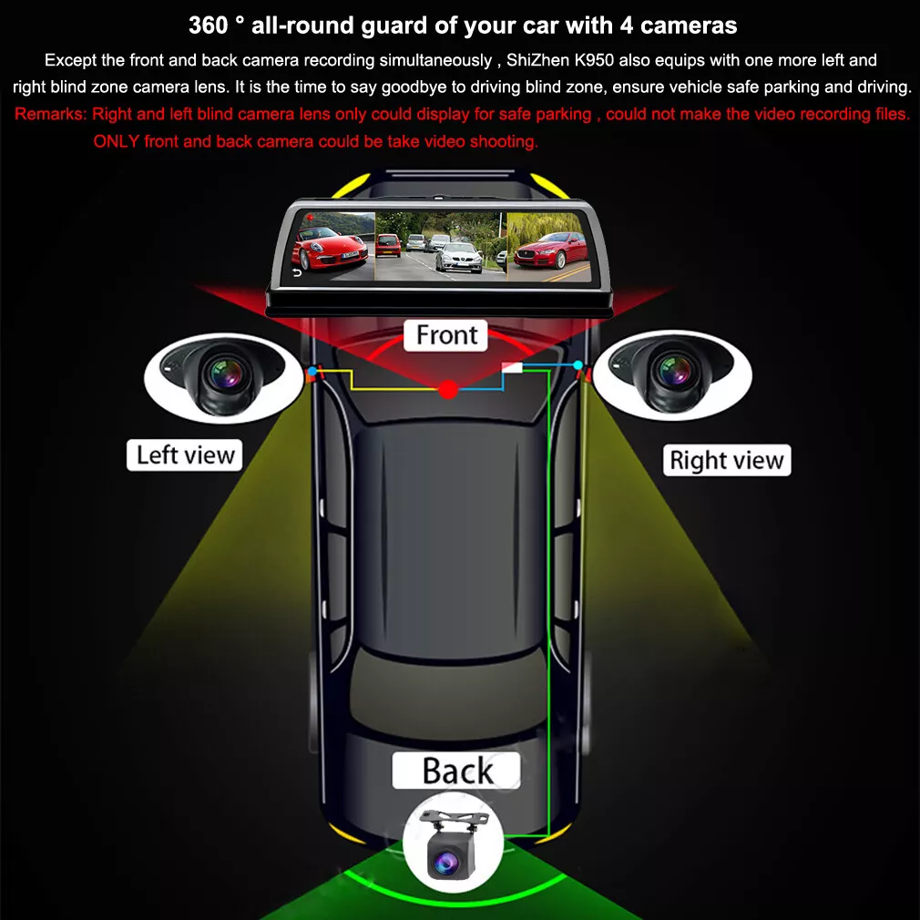 4G smart car driving recorder 4 cameras 360-degree panoramic dash camera car DVR