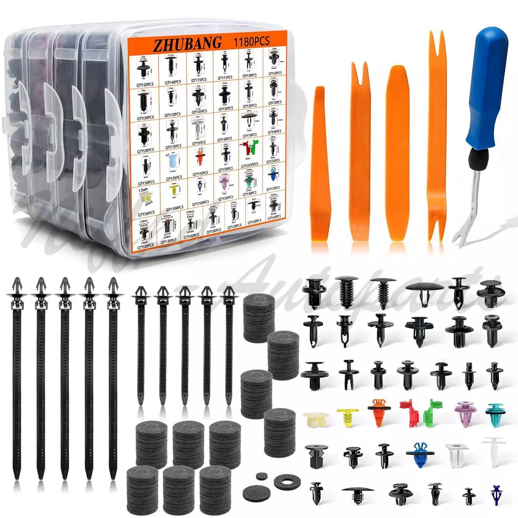 1259PCS Car Retainer Auto Fasteners Body Plastic Trim Clips Pin Rivet Bumper Kit
