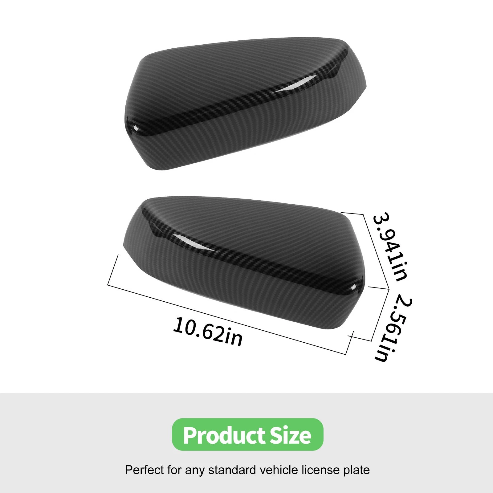 2PCS Car Rearview Mirror Cover Trim Decor for Ford Mustang 2009-13 Carbon Fiber