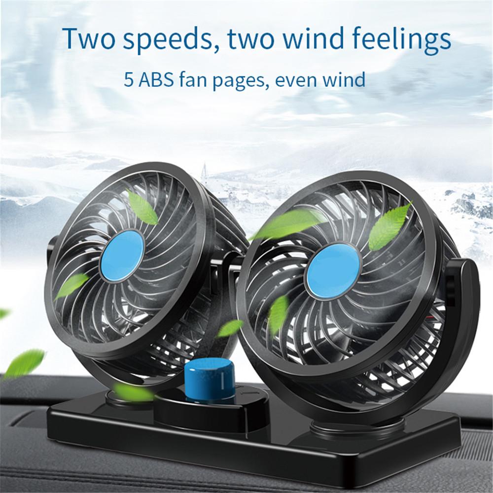 Car Auto Cooler Air Fan Car Fan Accessories Air Cooling Dual Head Fan Low Noise