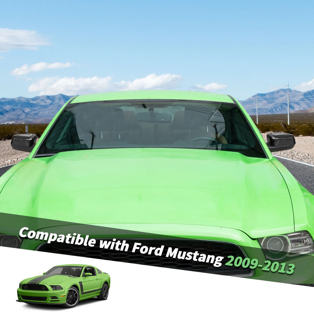 2PCS Car Rearview Mirror Cover Trim Decor for Ford Mustang 2009-13 Carbon Fiber