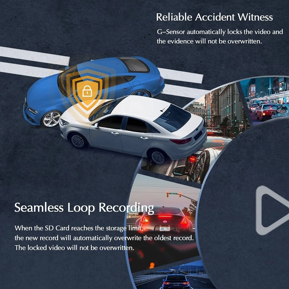 4 Cameras Car Dash Cam 1080P Wifi GPS 360 Degree Panoramic View IR Night Vision