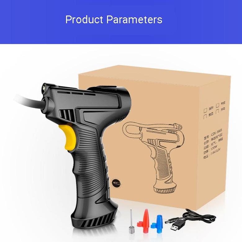 KBD Car Tire Pump & Tire Pressure Monitor Smart Digital Displays Rechargeable Tire Inflator Equipment Auto Air Pump 120W