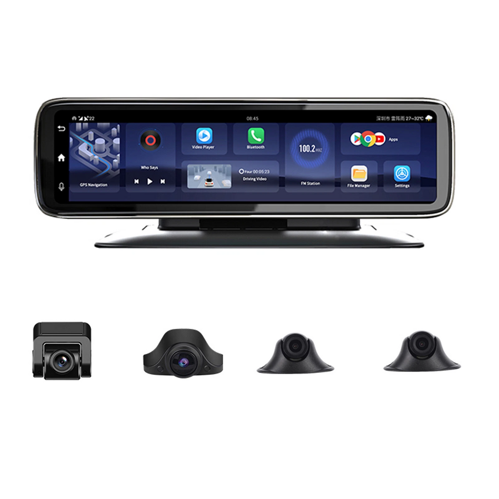 4G smart Car Driving Recorder 4 cameras 360-degree Panoramic Dash Camera W/ GPS
