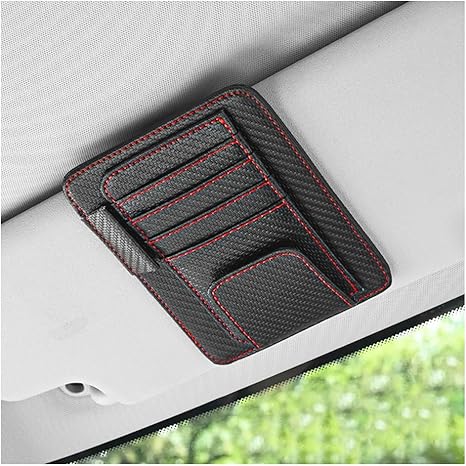 Waterproof Leather Car Sun Visor Storage Clip