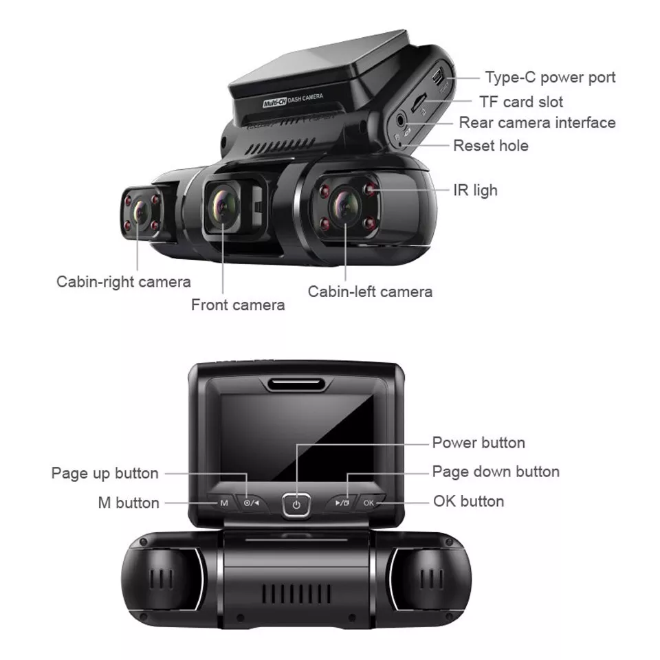 4 Cameras Car Dash Cam 1080P Wifi GPS 360 Degree Panoramic View IR Night Vision