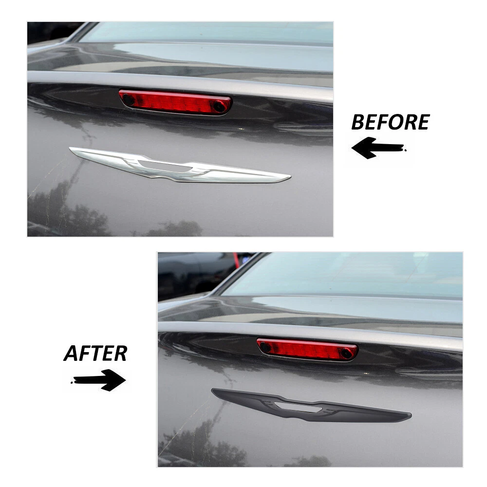 Black Front & Rear Car Logo Badge Emblem Decor Cover Trim For Chrysler 300 2015+