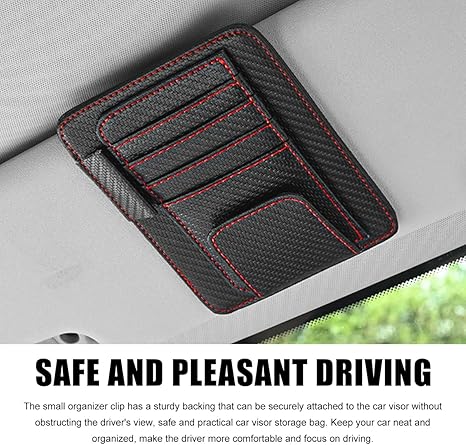 Waterproof Leather Car Sun Visor Storage Clip