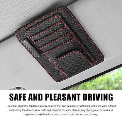 Waterproof Leather Car Sun Visor Storage Clip