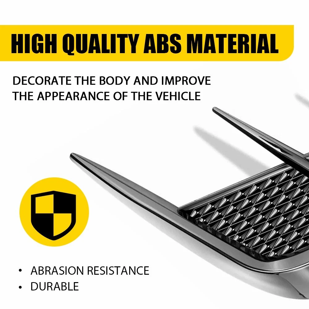 2PCS Car Fender Side Vents Air Vent Trim Cover Decoration