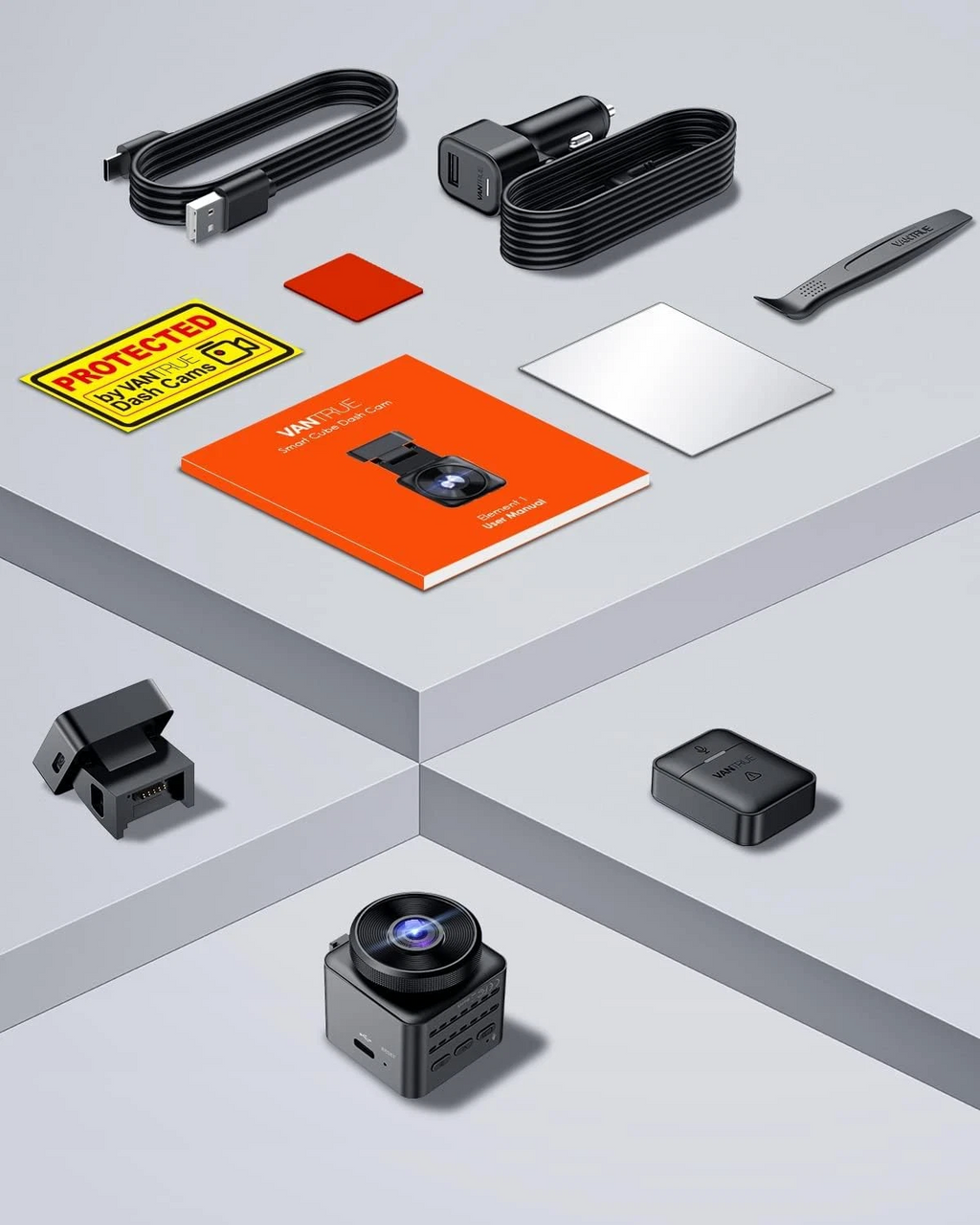 Dash Cam Mini Car Wifi GPS 2.5K 1440P 60FPS Dash Cam Remote Control Voice Control