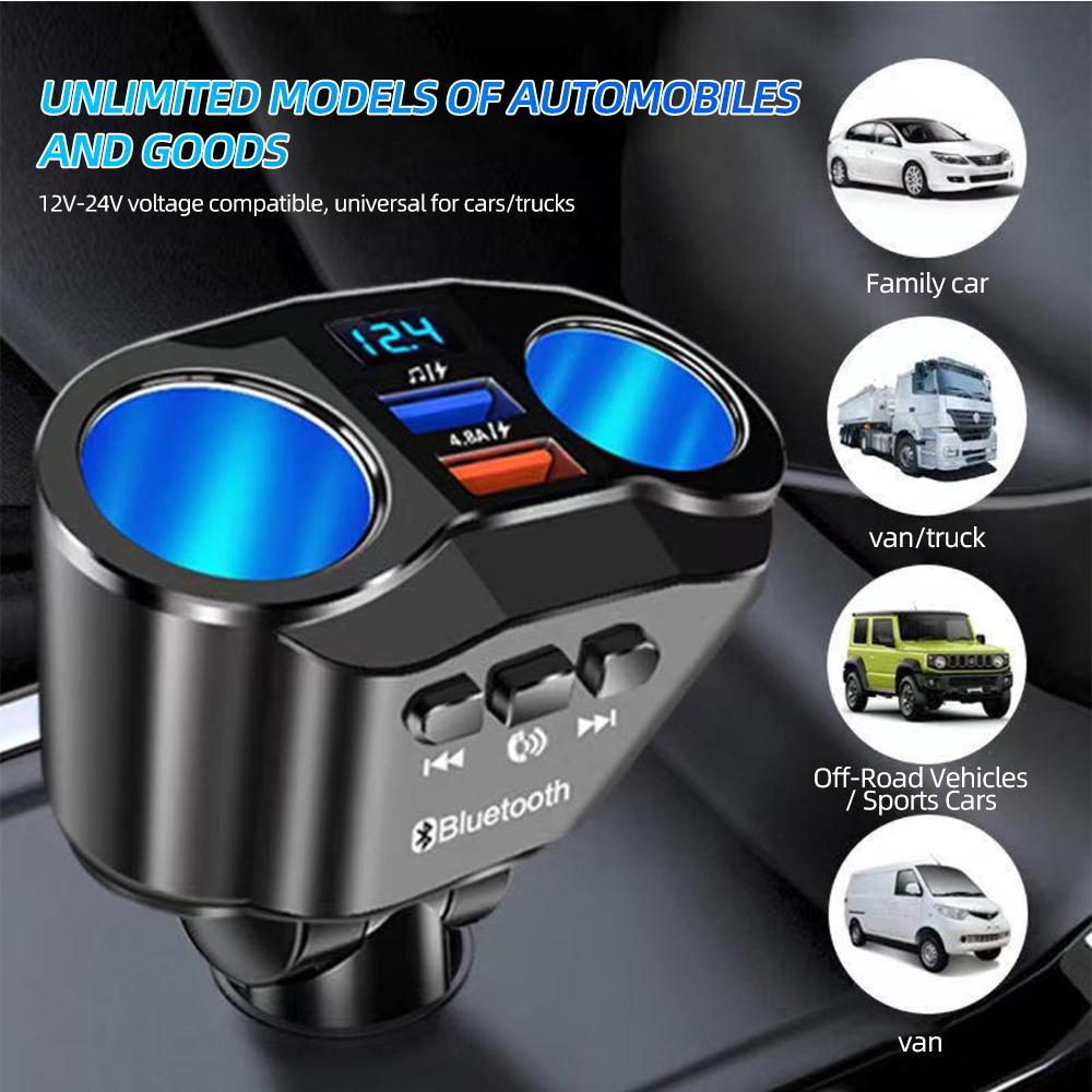 Car Socket Splitter Charger Dual USB PD20W QC 3.0 Quick Charge 12V-24V 60W Auto Type C Charging Power Adapter Plug