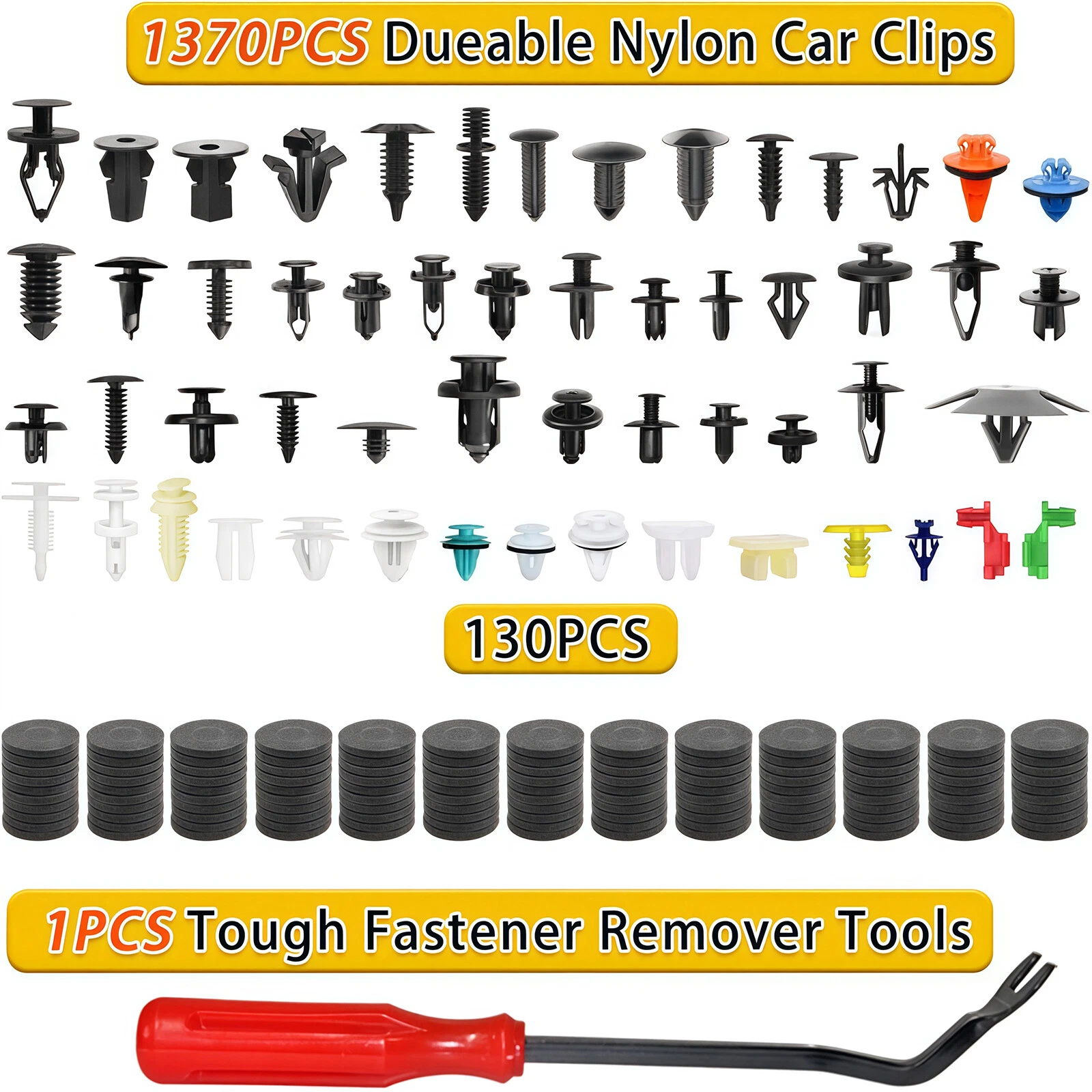 1501Pcs Car Retainer Clips Auto Fasteners Fender Push Trim Clip Pin Rivet Bumper