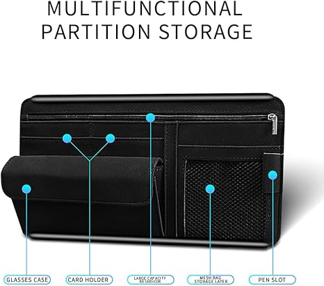 Car Sun Visor Organizer Glasses Case Storage Bag