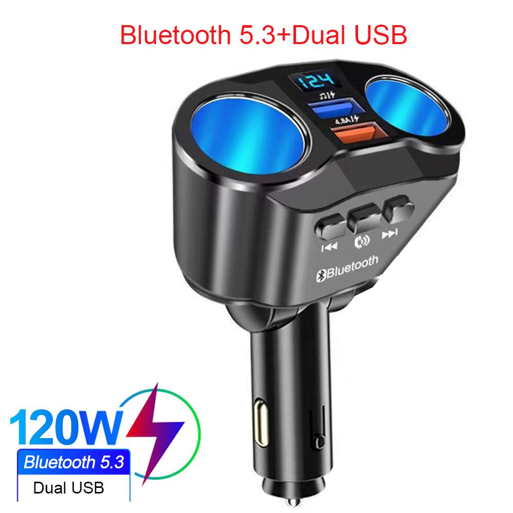 Car Socket Splitter Charger Dual USB PD20W QC 3.0 Quick Charge 12V-24V 60W Auto Type C Charging Power Adapter Plug