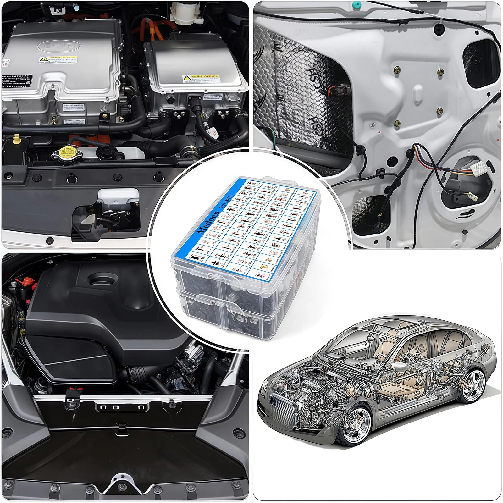 1501Pcs Car Retainer Clips Auto Fasteners Fender Push Trim Clip Pin Rivet Bumper