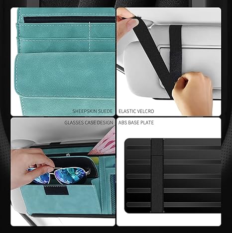 Car Sun Visor Organizer Glasses Case Storage Bag