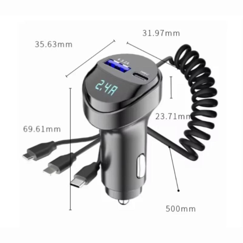3in1 Car Bluetooth 5.0 FM Transmitter Audio MP3 Player 55W Fast Charging