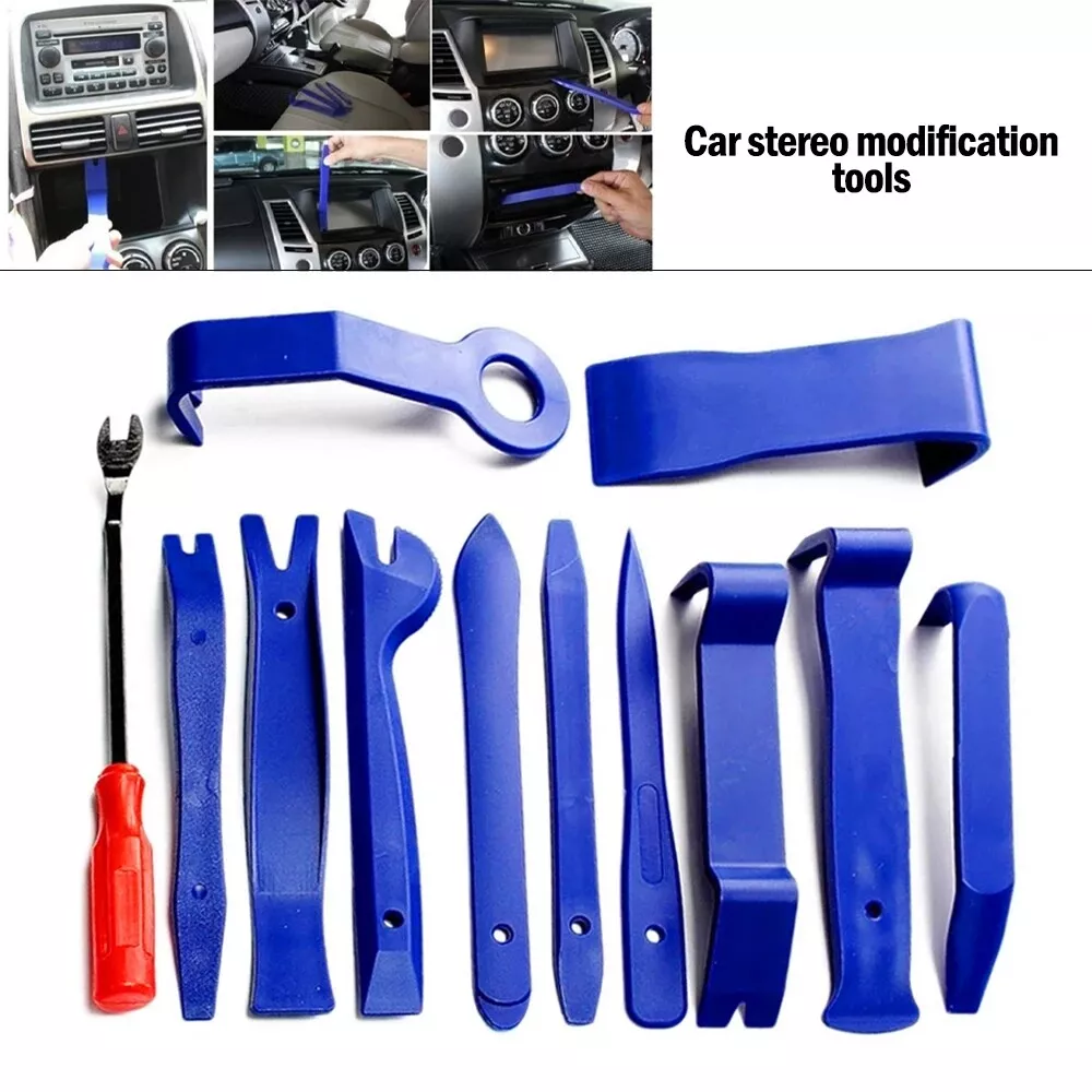 12 Auto Trim Removal Tool Kit Car Panel Door Dashboard Fastener Remover Pry Set