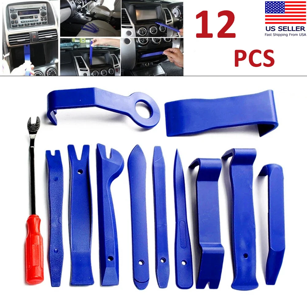 12 Auto Trim Removal Tool Kit Car Panel Door Dashboard Fastener Remover Pry Set