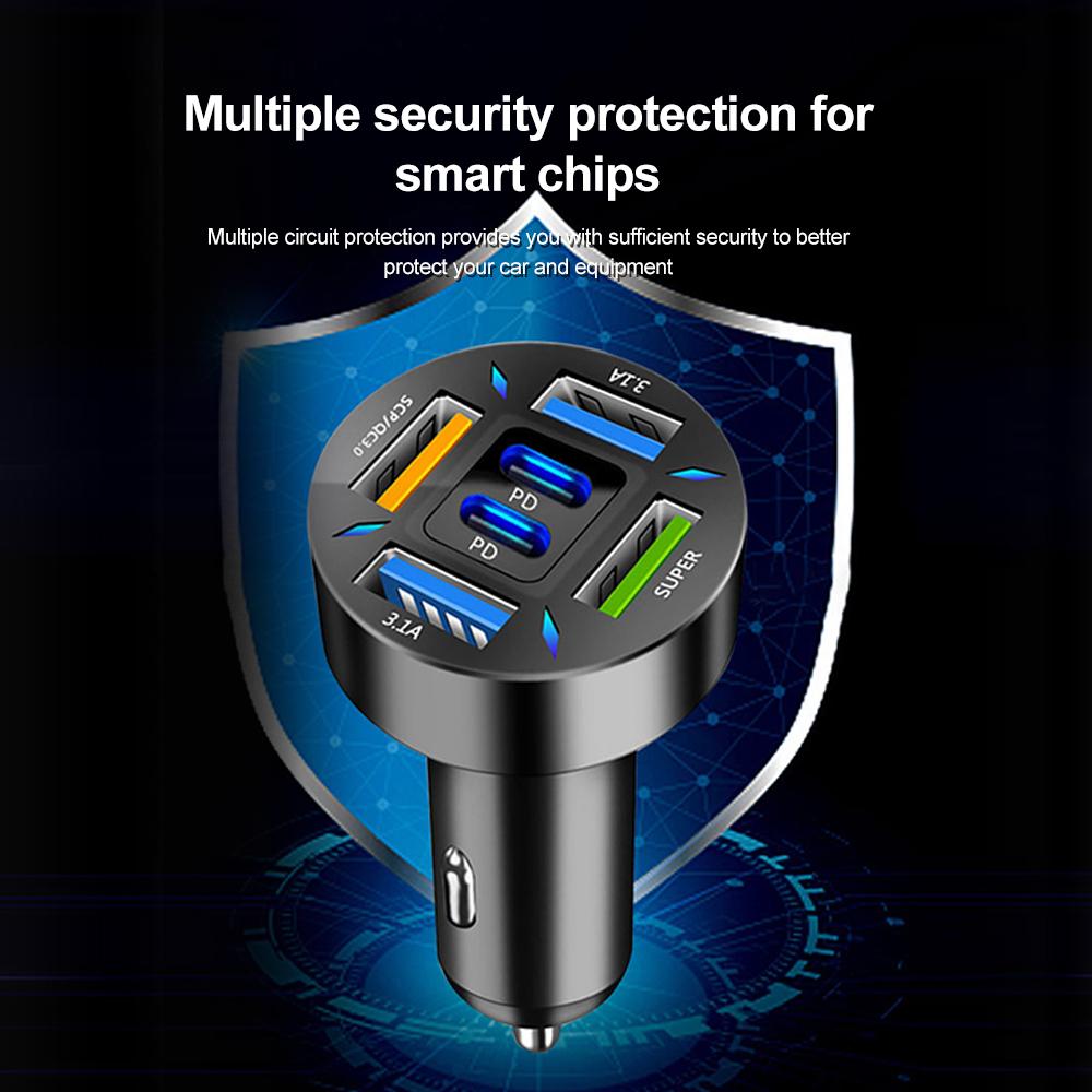 66W USB Car Charger Quick Charge PD QC3.0 With Voltmeter Cigarette Lighter Socket Power Adapter