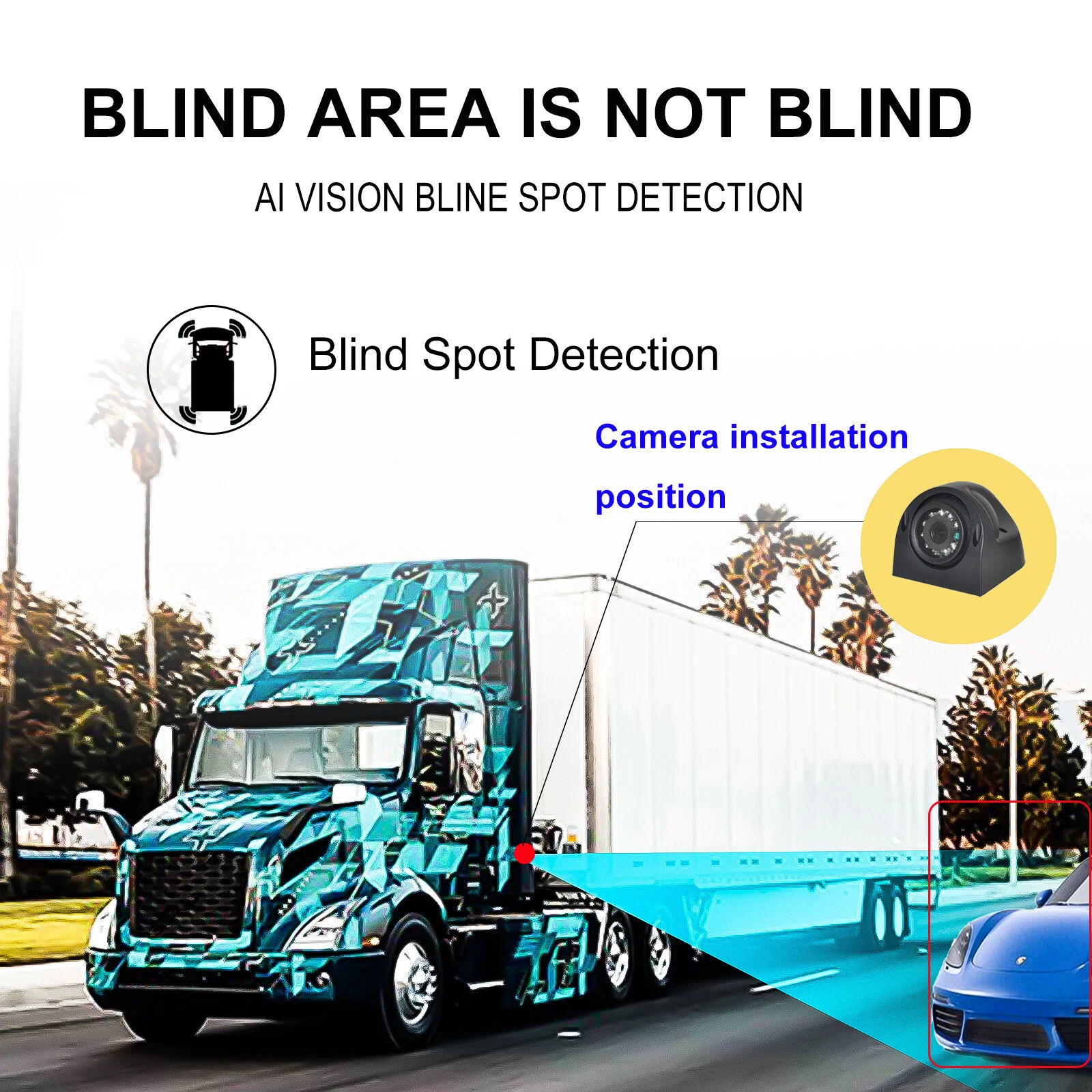 1080P Backup Cameras 10.36" Monitor DVR Carplay Android Auto BSD Reverse System