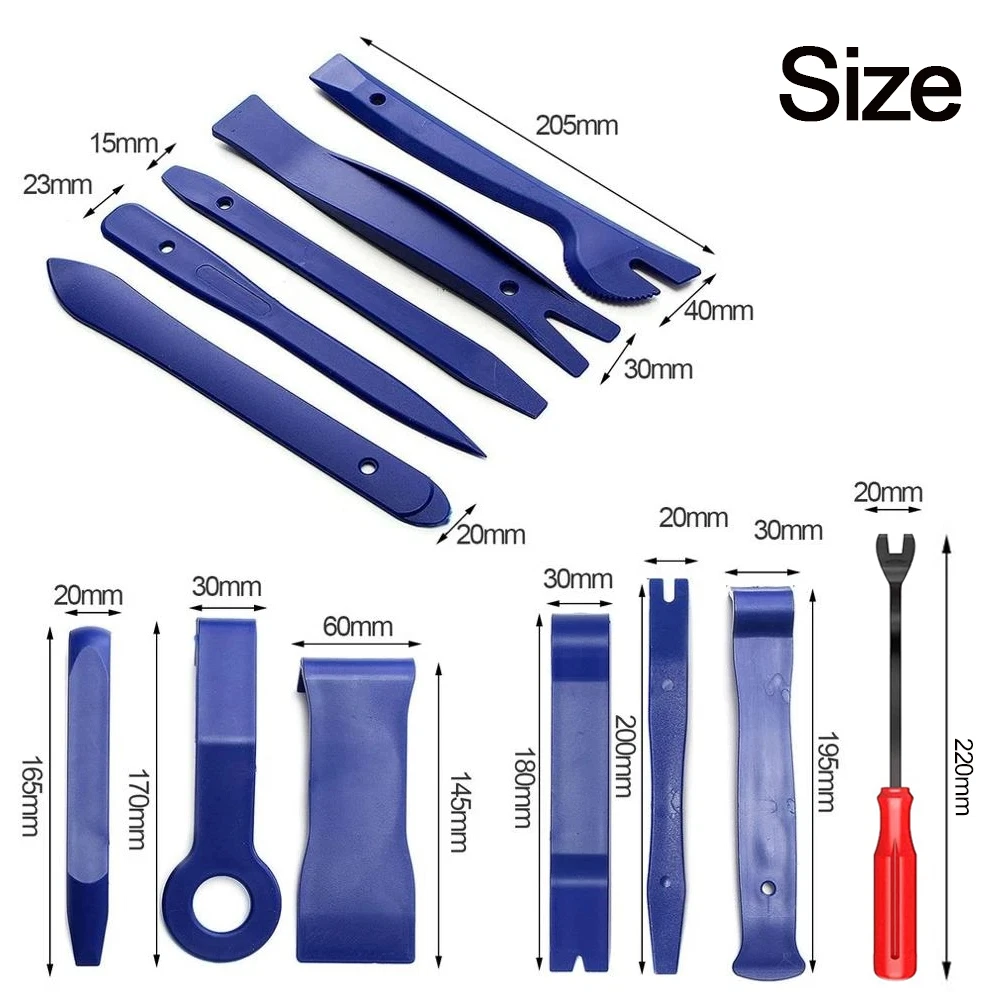 12 Auto Trim Removal Tool Kit Car Panel Door Dashboard Fastener Remover Pry Set