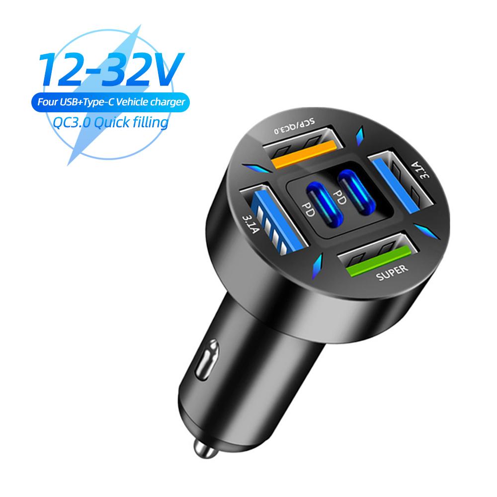 66W USB Car Charger Quick Charge PD QC3.0 With Voltmeter Cigarette Lighter Socket Power Adapter
