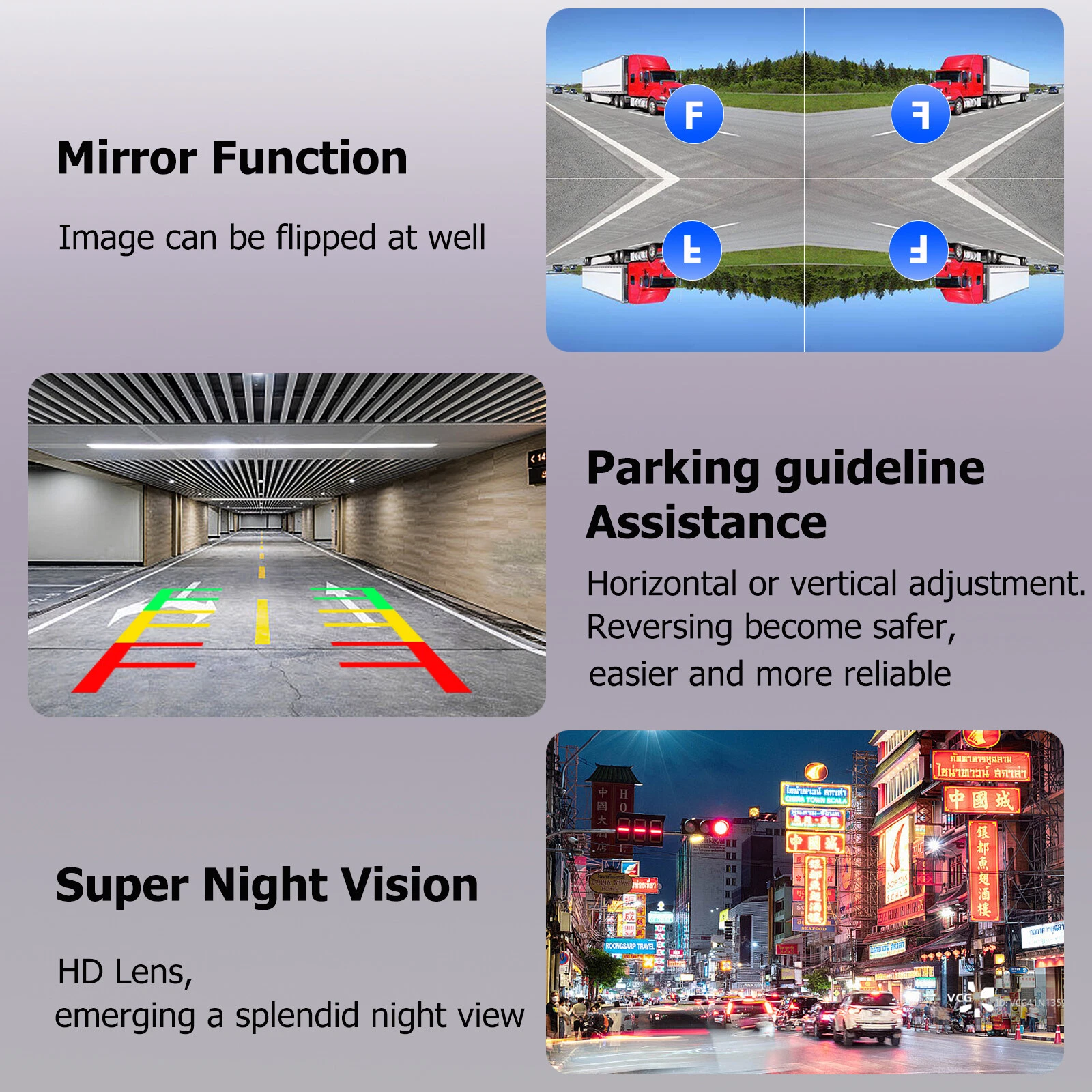 1080P Backup Cameras 10.36" Monitor DVR Carplay Android Auto BSD Reverse System