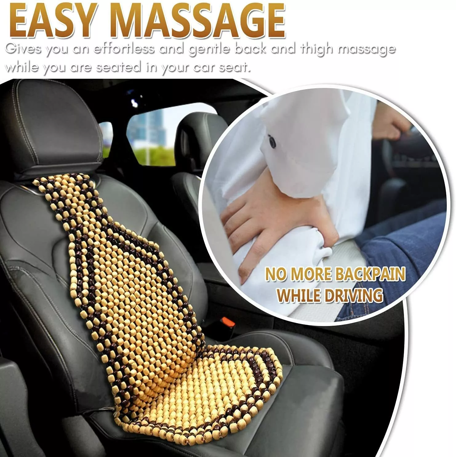 Tech Automobile Car Wooded Beaded Comfortable Seat Cover Cushion