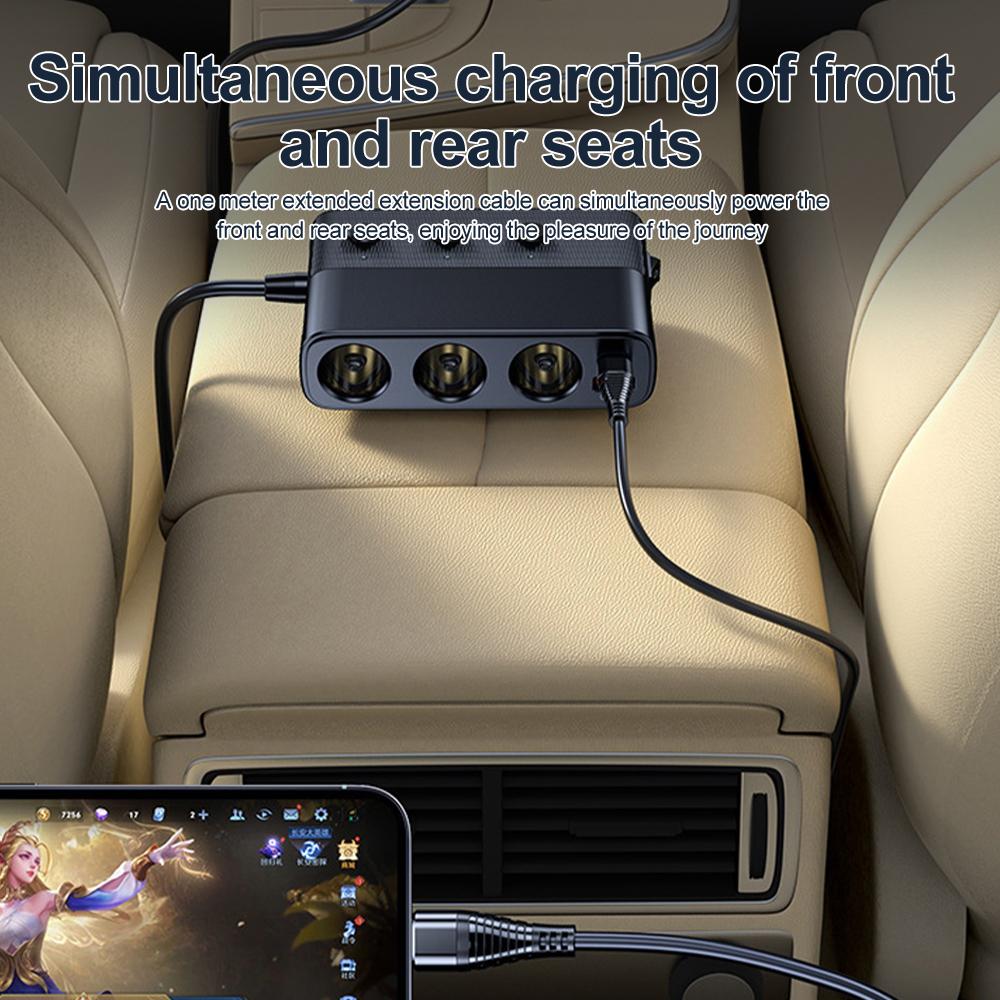 128W Car Phone Charger Lighter Adapter PD30W QC3.0 Multi Ports Quick Charge USB Charging Socket with Switch