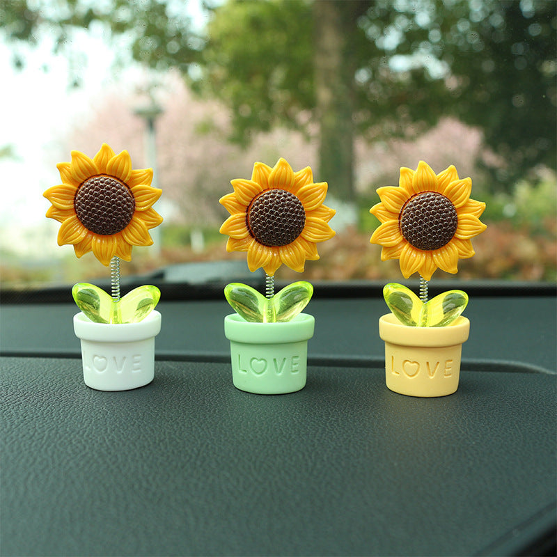 Car Dashboard Sunflower Ornament