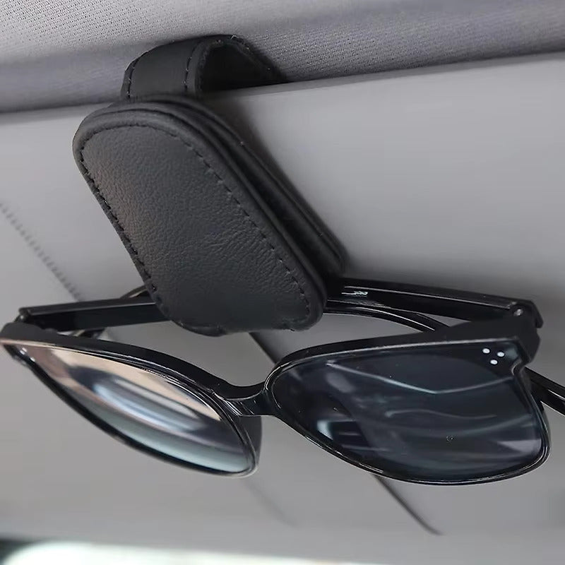 Universal Car Visor Leather Sunglass Holder