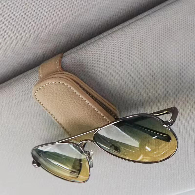 Universal Car Visor Leather Sunglass Holder