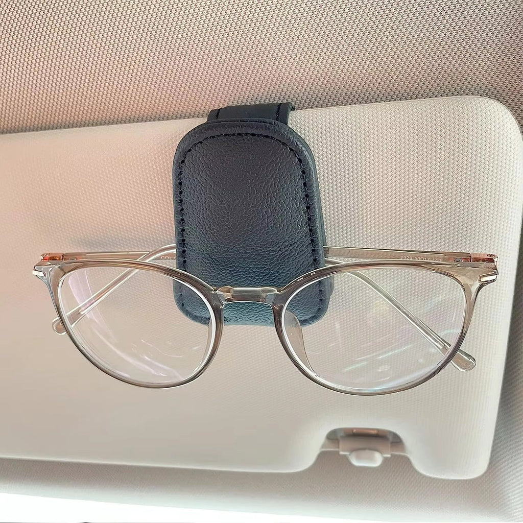 Universal Car Visor Leather Sunglass Holder