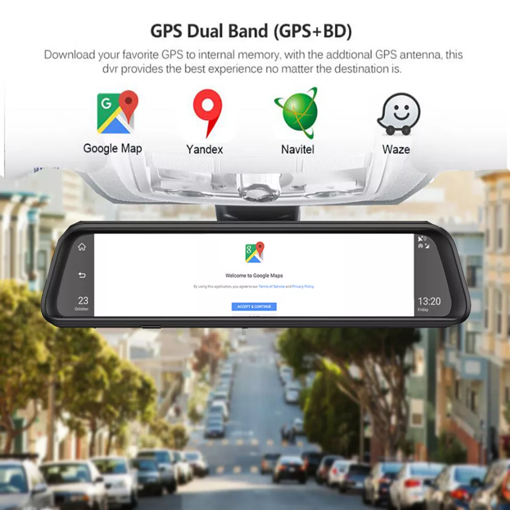 Android Rearview Mirror Car DVR Camera 4G ADAS GPS Wifi Video Recorder Dash Cam