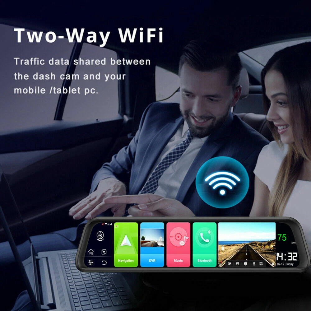 Android Rearview Mirror Car DVR Camera 4G ADAS GPS Wifi Video Recorder Dash Cam