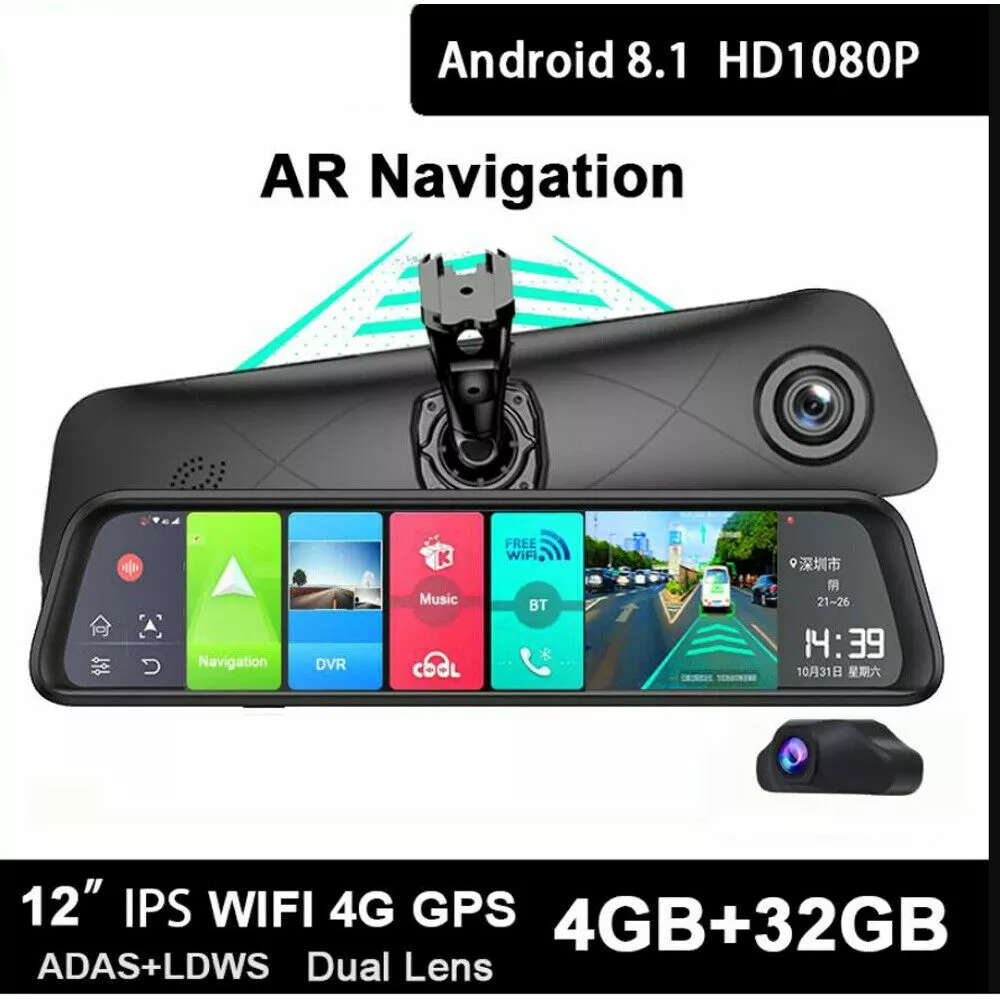 Android Rearview Mirror Car DVR Camera 4G ADAS GPS Wifi Video Recorder Dash Cam
