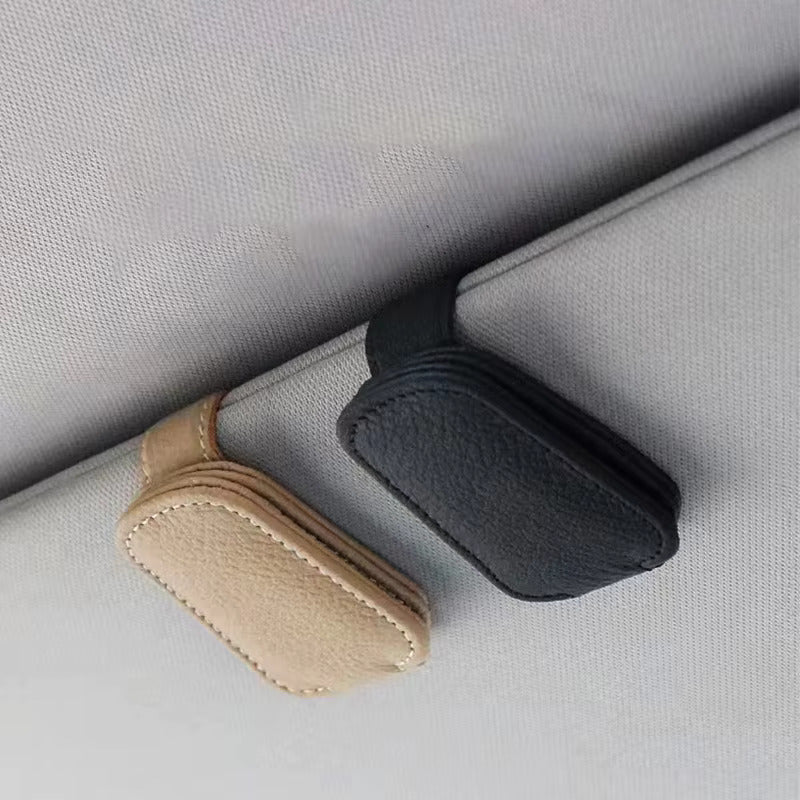 Universal Car Visor Leather Sunglass Holder