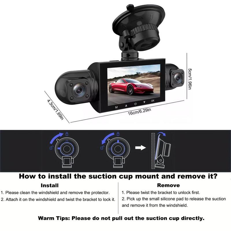 4 Channel Dash Cam 360° Dash Camera HD 1080P 4 Lens Driving Recorder w/32G Card/64G Card