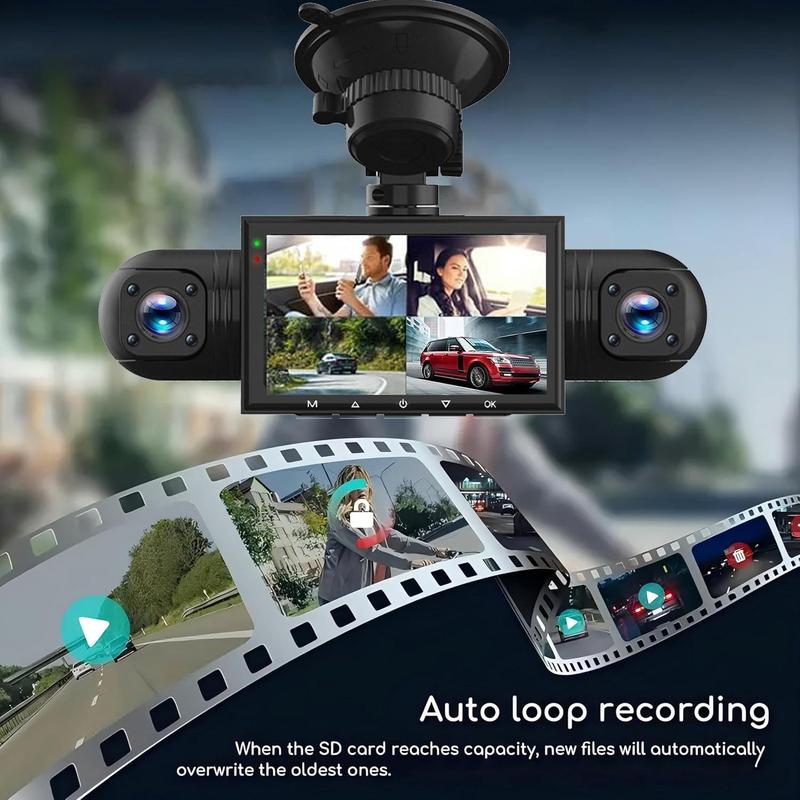 4 Channel Dash Cam 360° Dash Camera HD 1080P 4 Lens Driving Recorder w/32G Card/64G Card