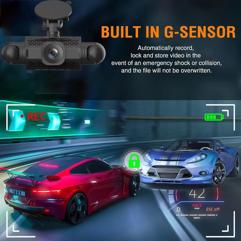 4 Channel Dash Cam 360° Dash Camera HD 1080P 4 Lens Driving Recorder w/32G Card/64G Card