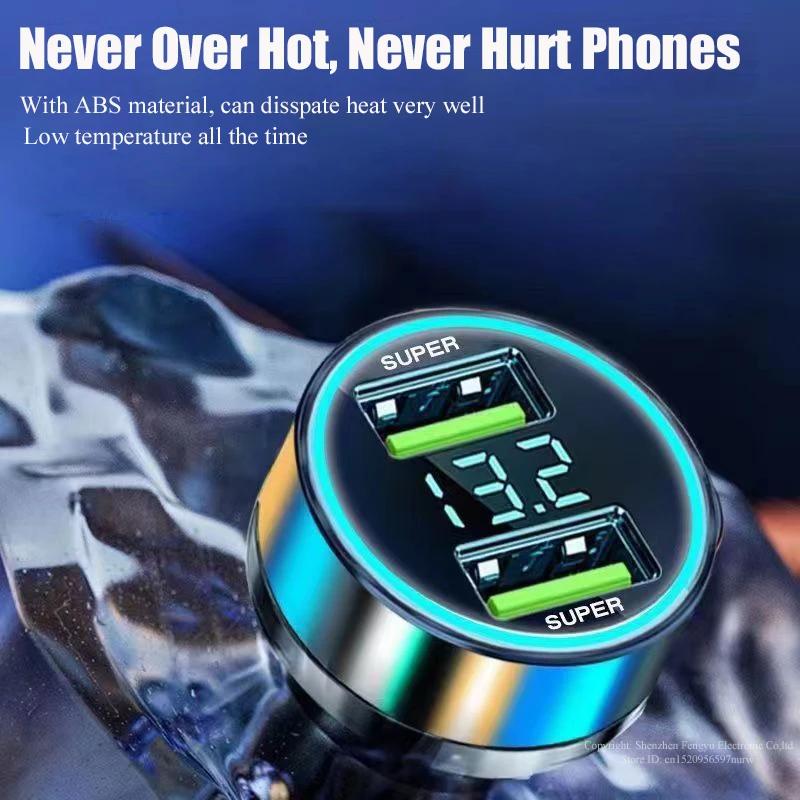 2 Port Super Fast USB Car Charger for iPhone 14 Pro Max 13 12 11 Oneplus Huawei OPPO Samsung Xiaomi 240W Quick Charging Adapter