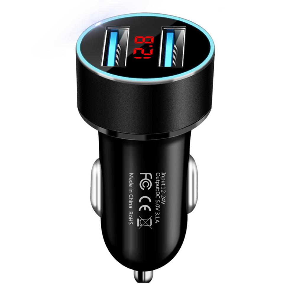 3.1A Dual USB Port LCD Display Car Mobile Phone Quick Charger