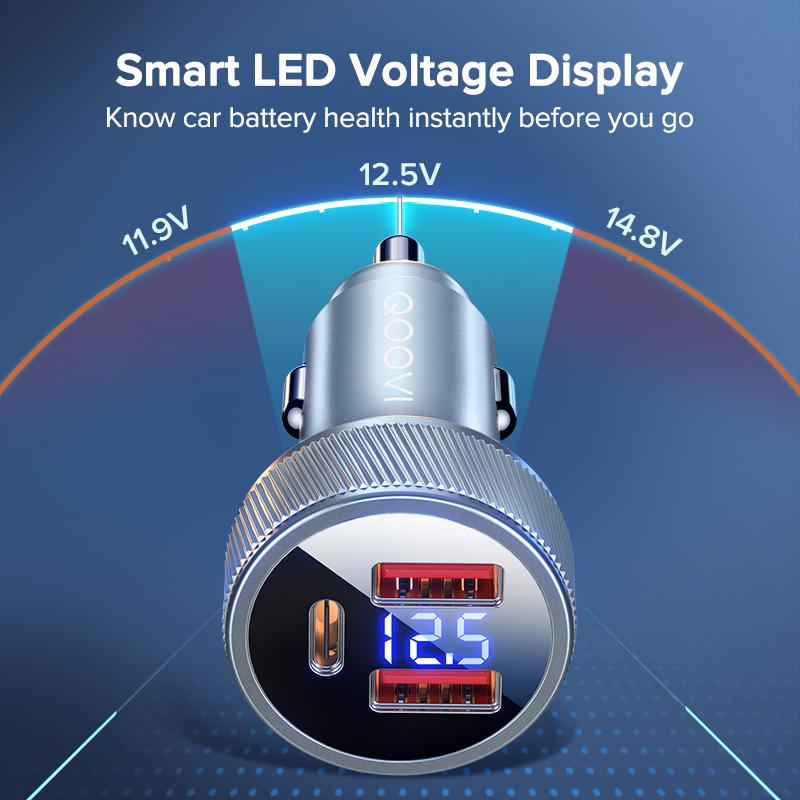 80W Car Charger PD USB Type C Dual Port USB Phone Charger