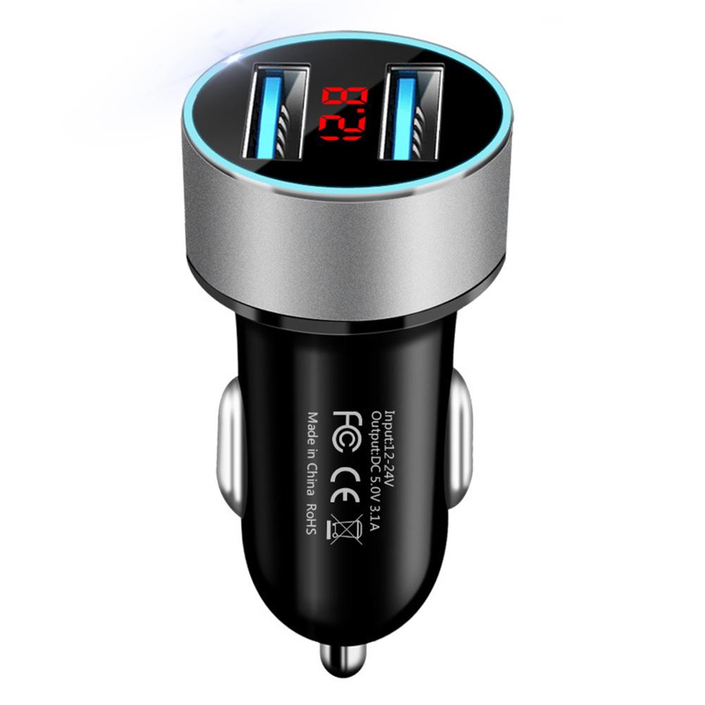 3.1A Dual USB Port LCD Display Car Mobile Phone Quick Charger